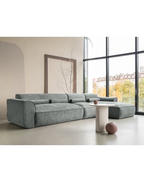 Divano angolare fisso M, destro Flex Felix Olive- 340x154x70 cm