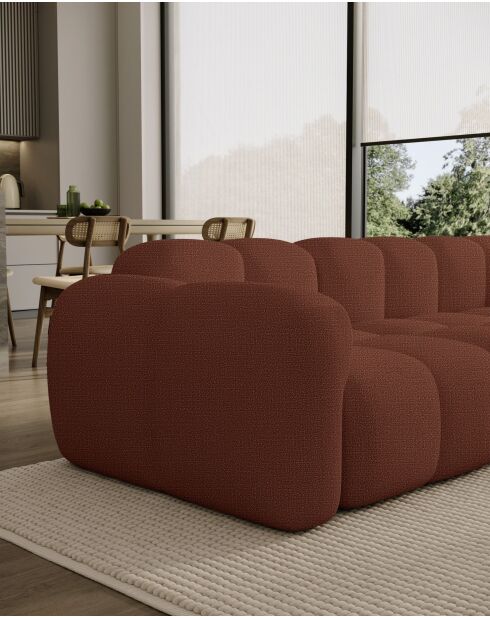 Festes S-Ecksofa, rechts Cloud Terracotta- 248x160x76 cm