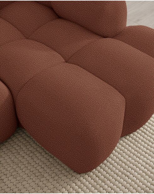 Festes S-Ecksofa, rechts Cloud Terracotta- 248x160x76 cm