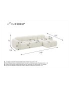 Festes S-Ecksofa, rechts Cloud Terracotta- 248x160x76 cm