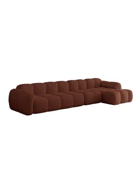 Fixiertes M-Ecksofa, rechts Cloud Terracotta - 315x160x76 cm