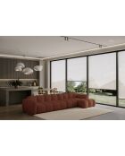 Fixiertes M-Ecksofa, rechts Cloud Terracotta - 315x160x76 cm