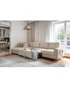 S-MAX Wandelbares Ecksofa linke Ecke Lofty Lilly Beige- 306x150x84 cm