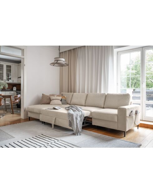 S-MAX Wandelbares Ecksofa linke Ecke Lofty Lilly Beige- 306x150x84 cm