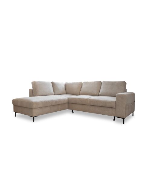 L Ecksofa, umwandelbar, linke Ecke, Lofty Lilly, Beige, 237 x 197 x 84 cm