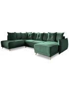 U hoekbank omvormbaar linkerhoek Lazy Lukka Bottle Green - 320x191x85 cm