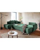U hoekbank omvormbaar linkerhoek Lazy Lukka Bottle Green - 320x191x85 cm