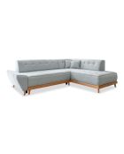 6pl Rechts converteerbare hoekbank Dazzling Daisy Lichtgrijs- 253x190x77 cm