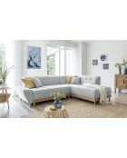 6pl Rechts converteerbare hoekbank Dazzling Daisy Lichtgrijs- 253x190x77 cm