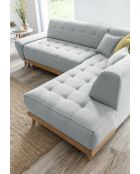 6pl Rechts converteerbare hoekbank Dazzling Daisy Lichtgrijs- 253x190x77 cm