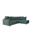L Ausziehbares Ecksofa; rechte Ecke Lazy Lukka Turquoise- 247x191x85 cm