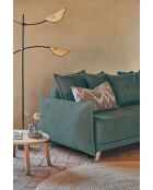 L Ausziehbares Ecksofa; rechte Ecke Lazy Lukka Turquoise- 247x191x85 cm