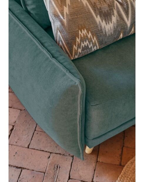 L Ausziehbares Ecksofa; rechte Ecke Lazy Lukka Turquoise- 247x191x85 cm