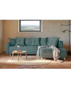 L Ausziehbares Ecksofa; rechte Ecke Lazy Lukka Turquoise- 247x191x85 cm