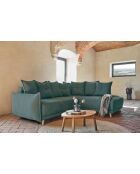 L Ausziehbares Ecksofa; rechte Ecke Lazy Lukka Turquoise- 247x191x85 cm