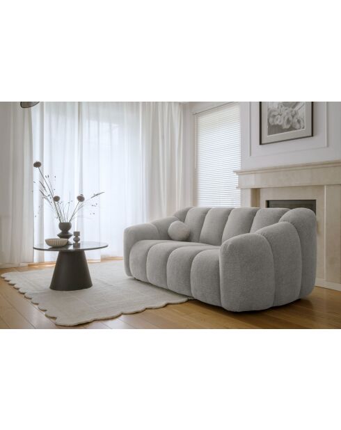 Lichtgrijze tweezitsbank Shell - 190x109x75 cm