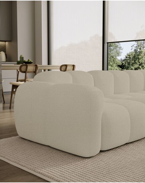 Festes S-Ecksofa, rechts Cloud Beige- 248x160x76 cm