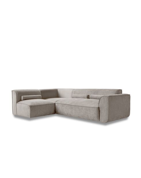 Festes L-Ecksofa, links; Flex Felix Dunkelbeige - 265x169x70 cm