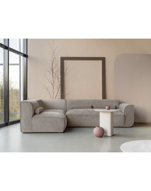 Festes L-Ecksofa, links; Flex Felix Dunkelbeige - 265x169x70 cm