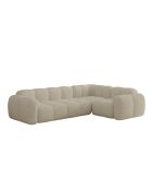 Fixiertes M-Ecksofa, rechts Cloud Beige- 260x197x76 cm