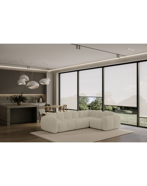 Fixiertes M-Ecksofa, rechts Cloud Beige- 260x197x76 cm