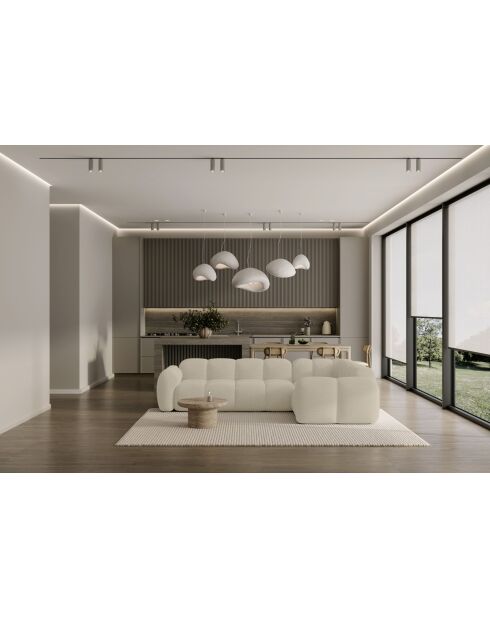 Fixiertes M-Ecksofa, rechts Cloud Beige- 260x197x76 cm