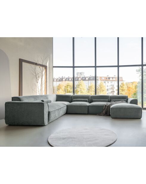 Festes U-Ecksofa, links Flex Felix Olive- 337x265x70 cm