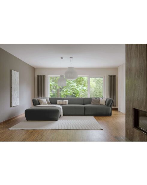 Divano angolare fisso M sinistro Gatsby grigio - 338x175x87 cm