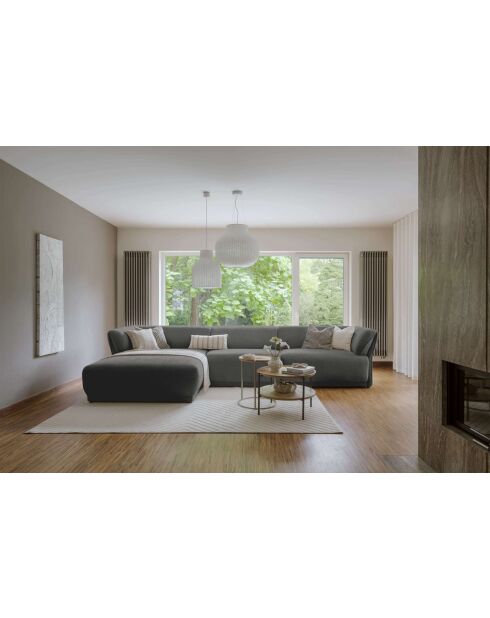 Divano angolare fisso M sinistro Gatsby grigio - 338x175x87 cm