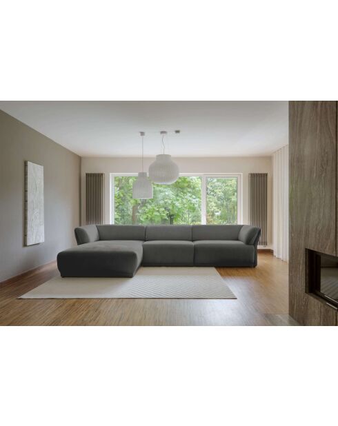 Divano angolare fisso M sinistro Gatsby grigio - 338x175x87 cm