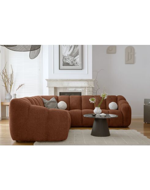 L-MAX Shell Terracotta vaste hoekbank - 265x265x75 cm