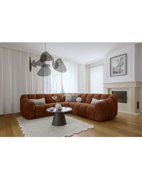 L-MAX Shell Terracotta vaste hoekbank - 265x265x75 cm