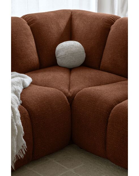 L-MAX Shell Terracotta vaste hoekbank - 265x265x75 cm