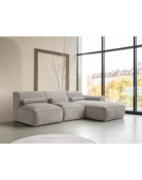 Festes Ecksofa XS, rechts Flex Felix Dunkelbeige- 244x154x70 cm
