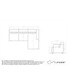 Festes Ecksofa XS, rechts Flex Felix Dunkelbeige- 244x154x70 cm