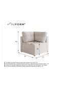 Lulu Eckmodul für Salz und Pfeffer, 91 x 91 x 94 cm