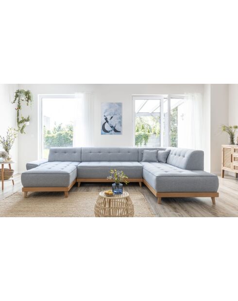 Dazzling Daisy Ecksofa, 8-teilig, umwandelbar, links, 330 x 190 x 77 cm, Hellblau