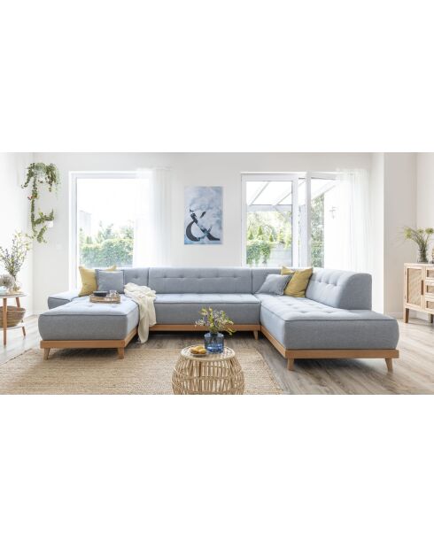 Dazzling Daisy Ecksofa, 8-teilig, umwandelbar, links, 330 x 190 x 77 cm, Hellblau