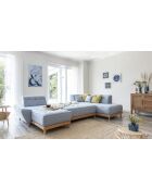 Dazzling Daisy Ecksofa, 8-teilig, umwandelbar, links, 330 x 190 x 77 cm, Hellblau