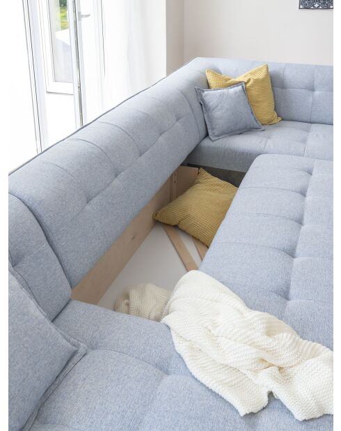 Dazzling Daisy Ecksofa, 8-teilig, umwandelbar, links, 330 x 190 x 77 cm, Hellblau