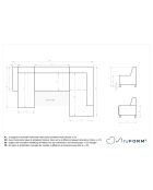 Dazzling Daisy Ecksofa, 8-teilig, umwandelbar, links, 330 x 190 x 77 cm, Hellblau