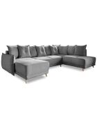 Ecksofa U, verstellbar, rechtwinklig, Lazy Lukka, hellgrau, 320 x 191 x 85 cm
