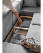 Ecksofa U, verstellbar, rechtwinklig, Lazy Lukka, hellgrau, 320 x 191 x 85 cm