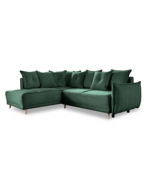 Ecksofa L, umwandelbar, linke Ecke, Lazy Lukka, Flaschengrün, 247 x 191 x 85 cm
