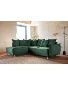 Divano angolare a L convertibile ad angolo sinistro Lazy Lukka verde bottiglia - 247x191x85 cm