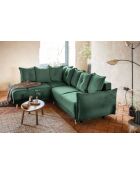 Divano angolare a L convertibile ad angolo sinistro Lazy Lukka verde bottiglia - 247x191x85 cm