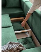 Divano angolare a L convertibile ad angolo sinistro Lazy Lukka verde bottiglia - 247x191x85 cm