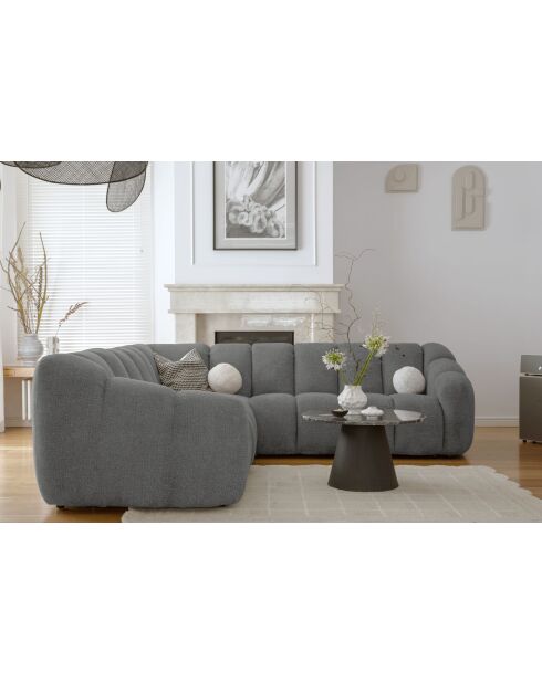 Sofá angular fijo L-MAX Shell gris - 265x265x75 cm