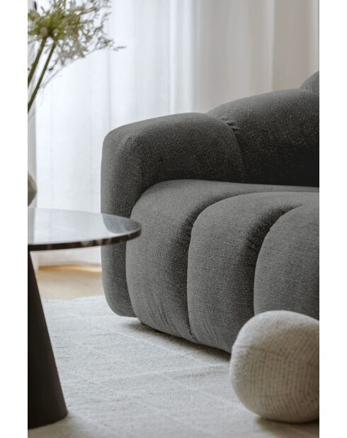 Sofá angular fijo L-MAX Shell gris - 265x265x75 cm