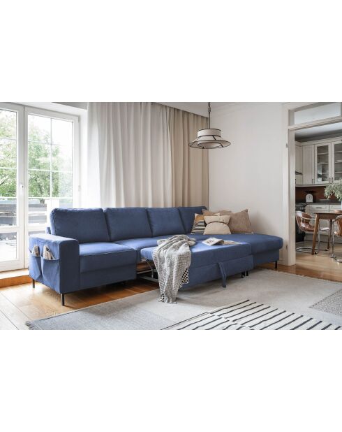 S-MAX Lofty Lilly Ecksofa, umwandelbar, rechtwinklig, marineblau, 306 x 150 x 84 cm